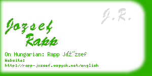 jozsef rapp business card